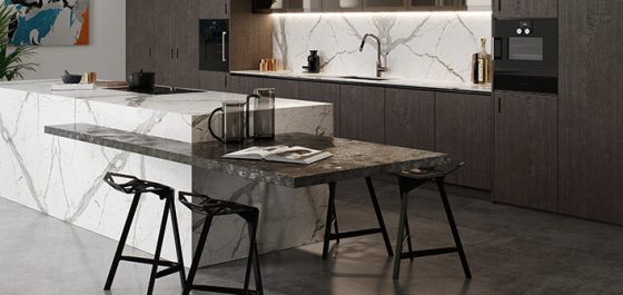 bespoke kitchen marble and metal