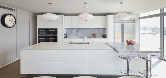 Monochrome kitchen interior