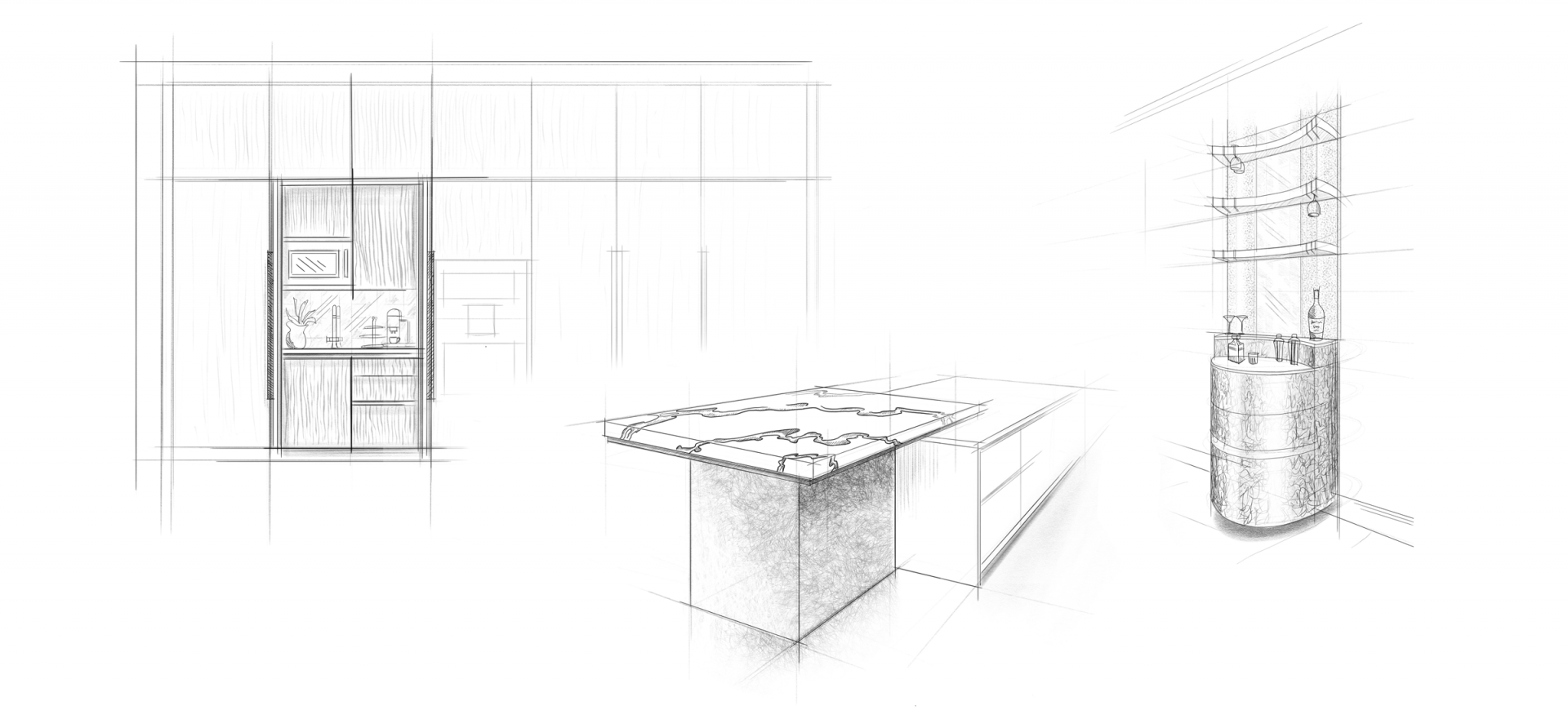 kitchen design sketch by Extreme Design