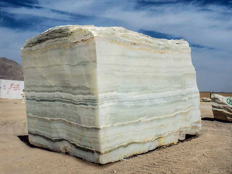 natural block of green onyx