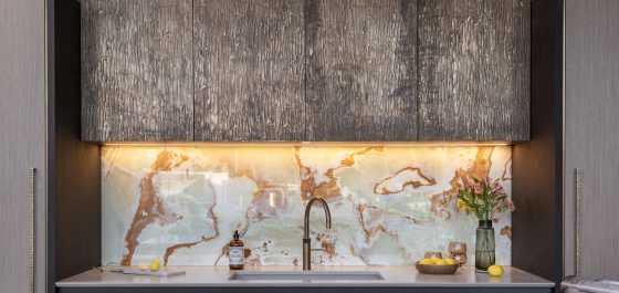 luxury kitchen showroom in Berkshire bronze and onyx