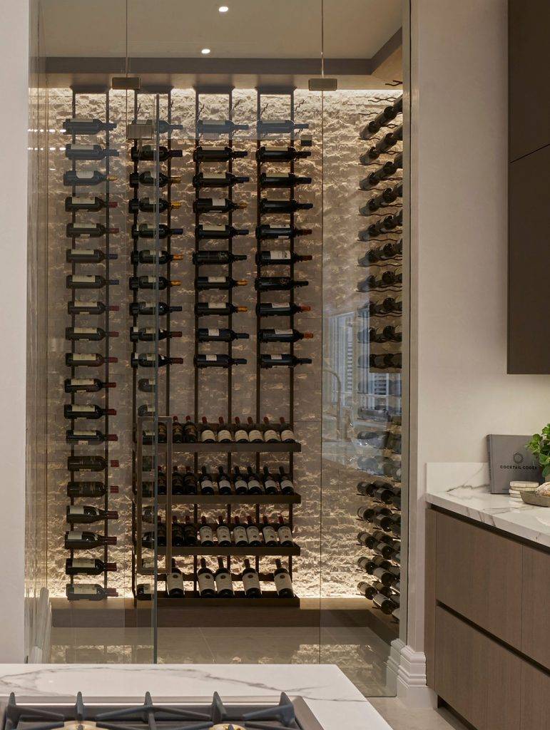 wine room in a luxury kitchen